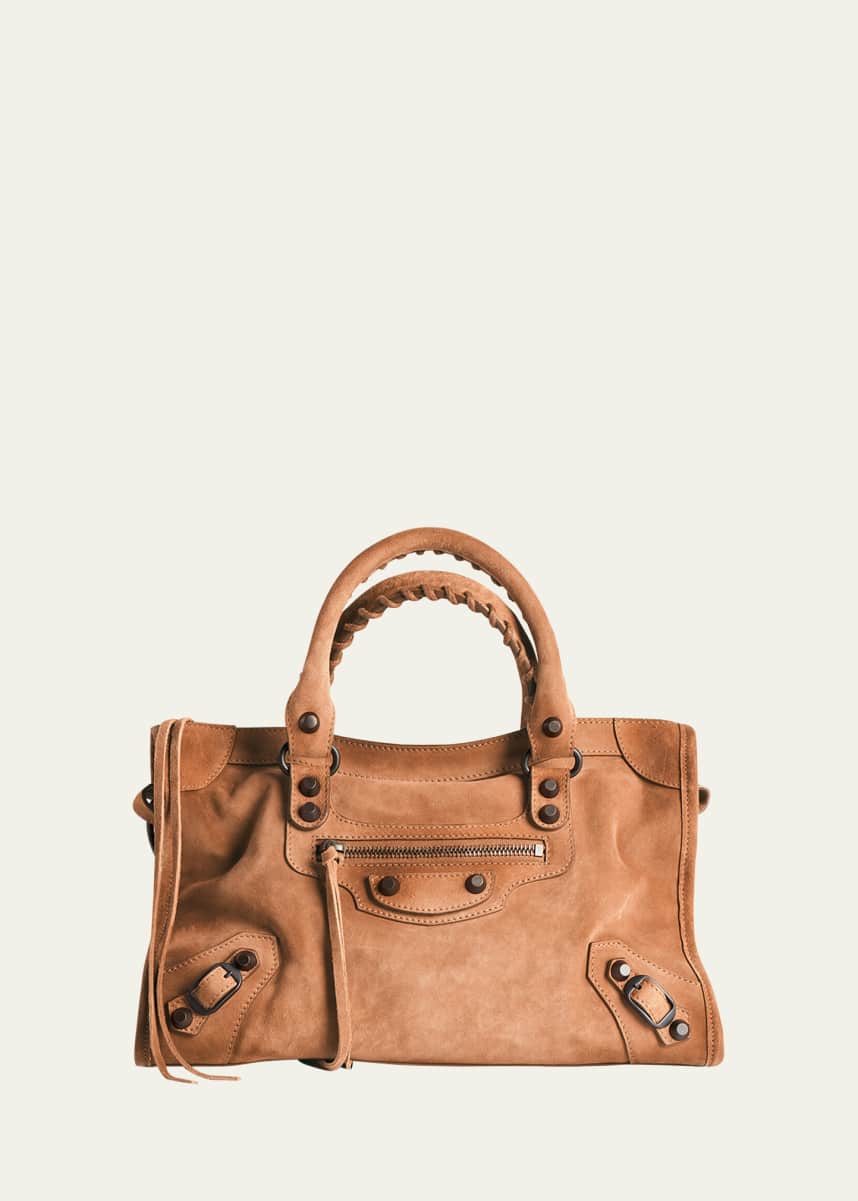 Balenciaga Le City Small Suede Top-Handle Bag