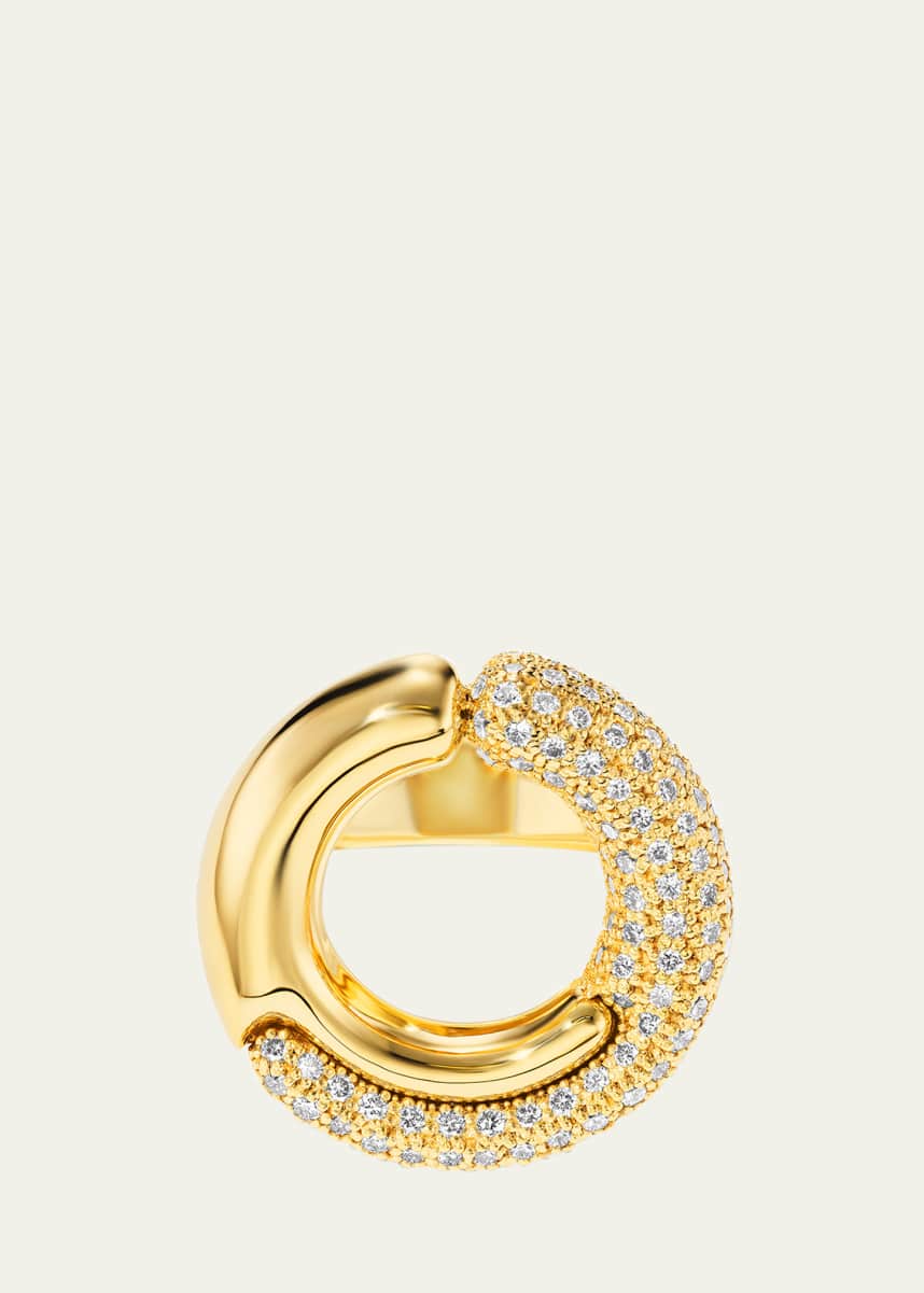 Pamela Zamore 18K Yellow Gold Holos Cocktail Ring with Diamonds