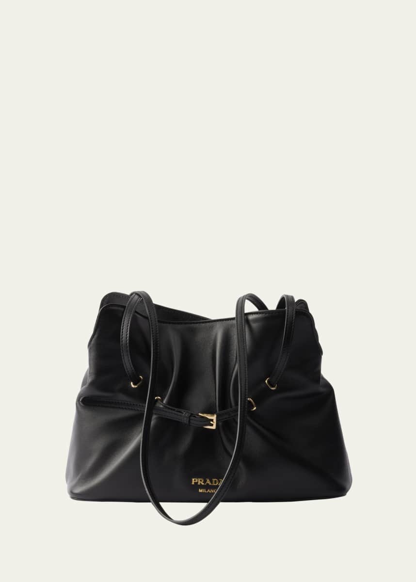 Prada Slouchy Lambskin Leather Shoulder Bag