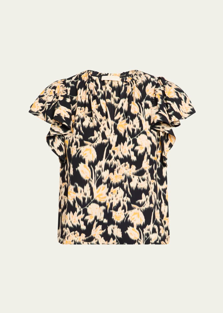 Ulla Johnson Lilo Flutter-Sleeve Blouse