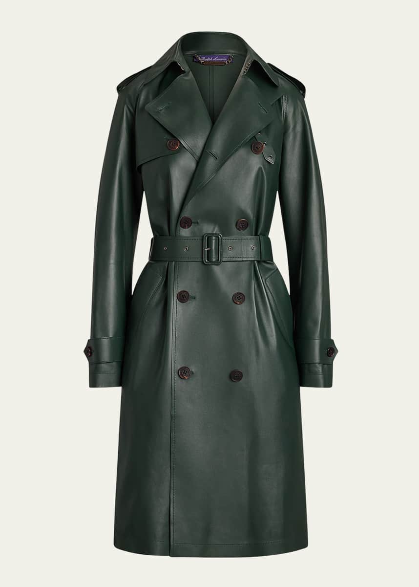 Ralph Lauren Collection Niles Leather Trench Coat