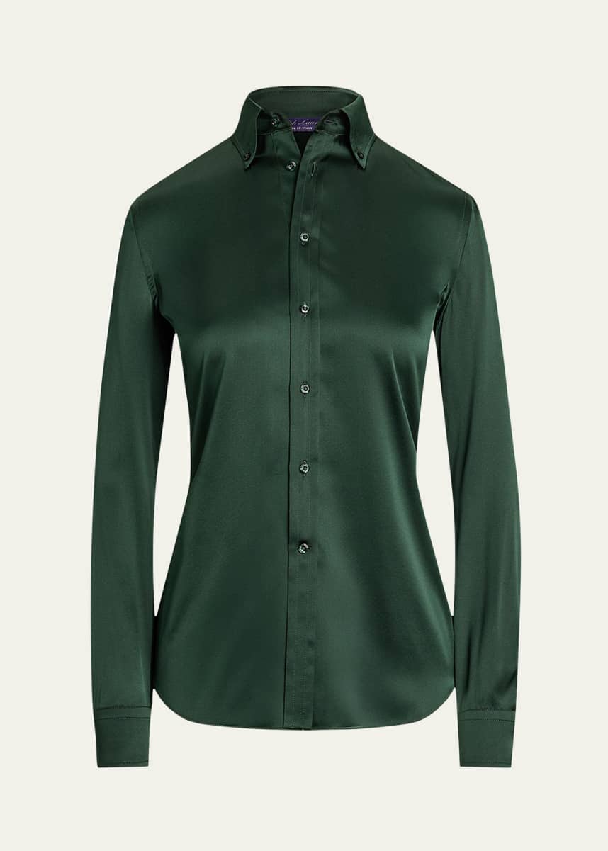 Ralph Lauren Collection Cameron Satin Long-Sleeve Shirt