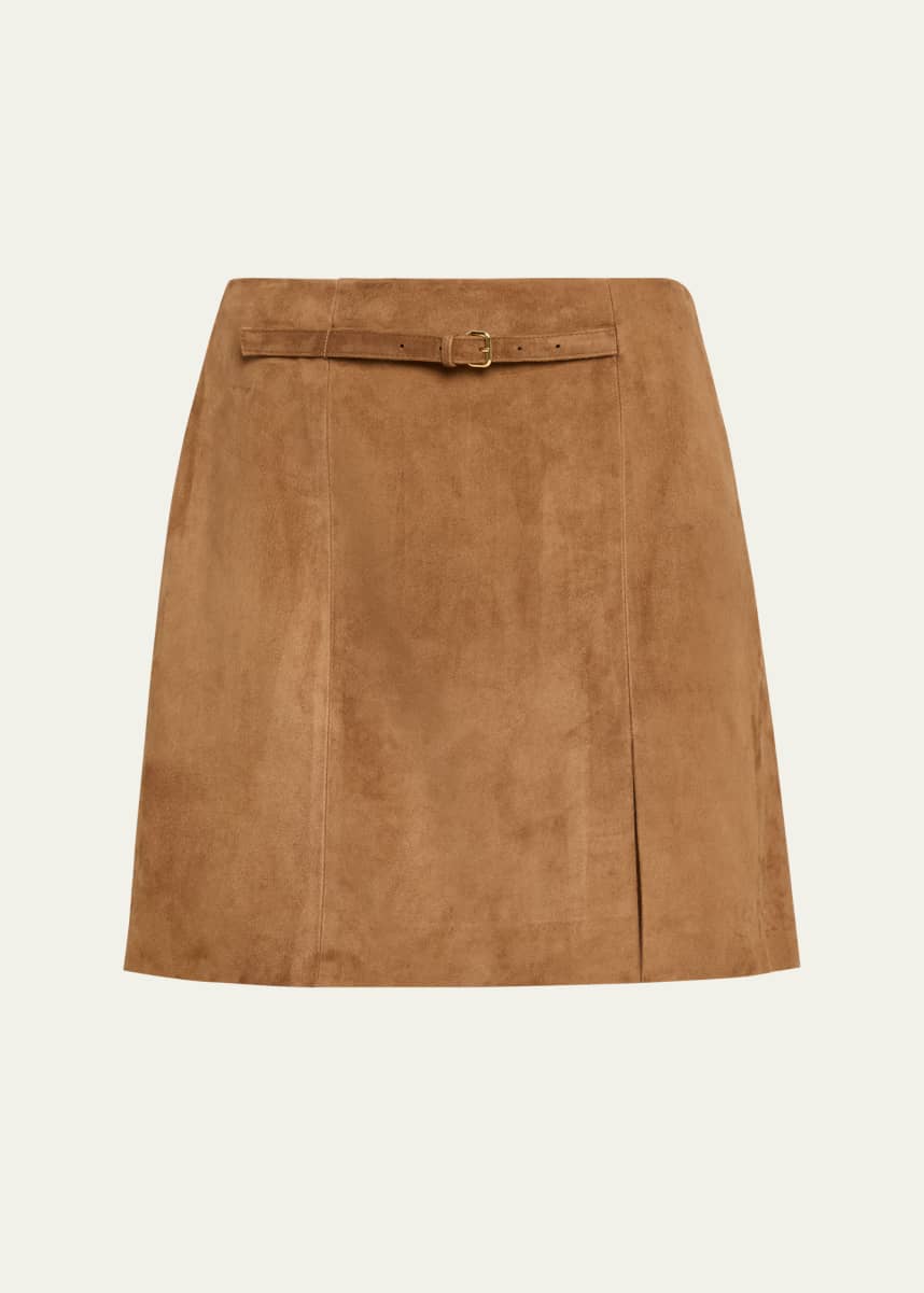 Vince Mid-Rise Suede Mini Skirt