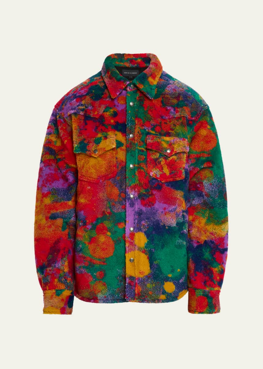 Cout De La Liberte Men's Multicolor Sherpa Oversized Trucker Jacket
