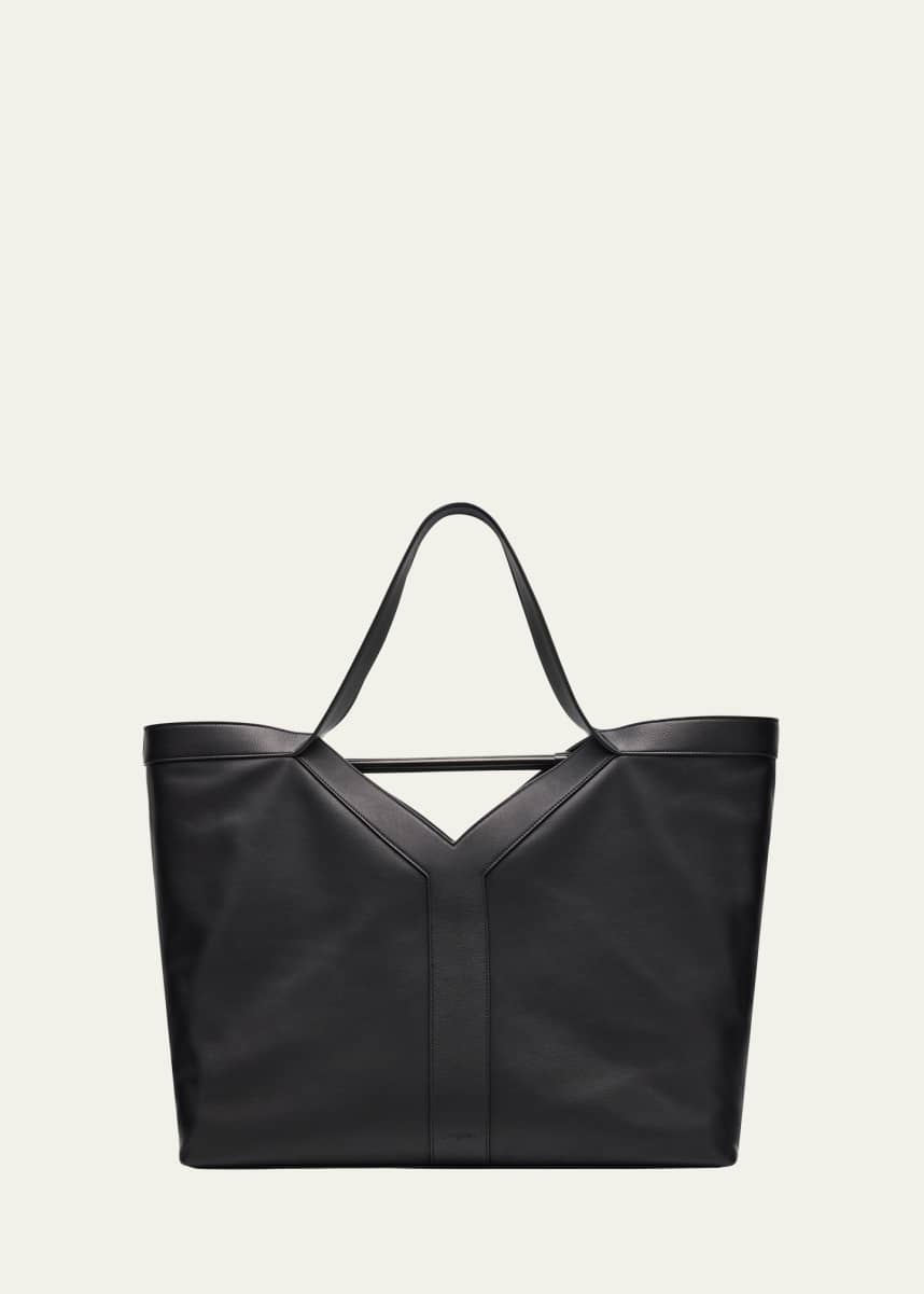 Saint Laurent Men's Giant Y Grainy Leather Tote Bag