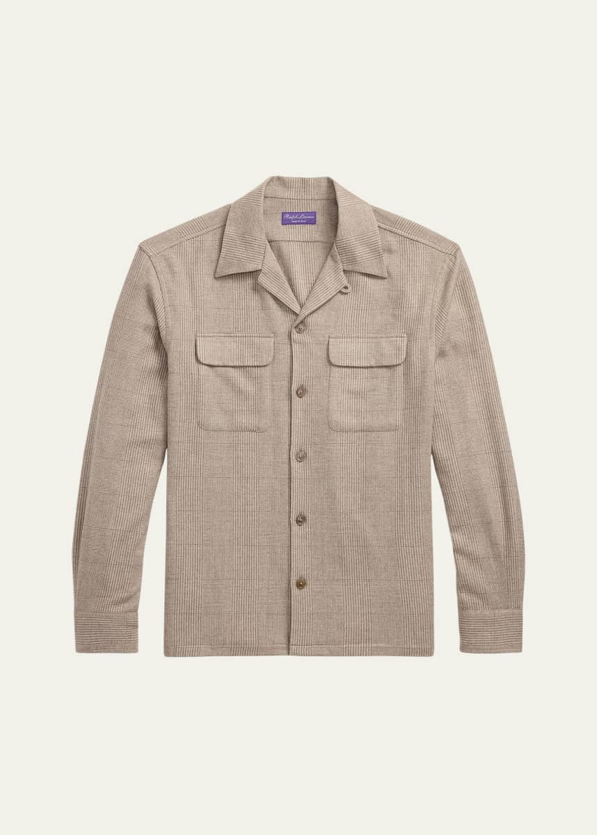 Ralph Lauren Purple Label Men's Colton Tonal Check Double-Pocket Sport Shirt