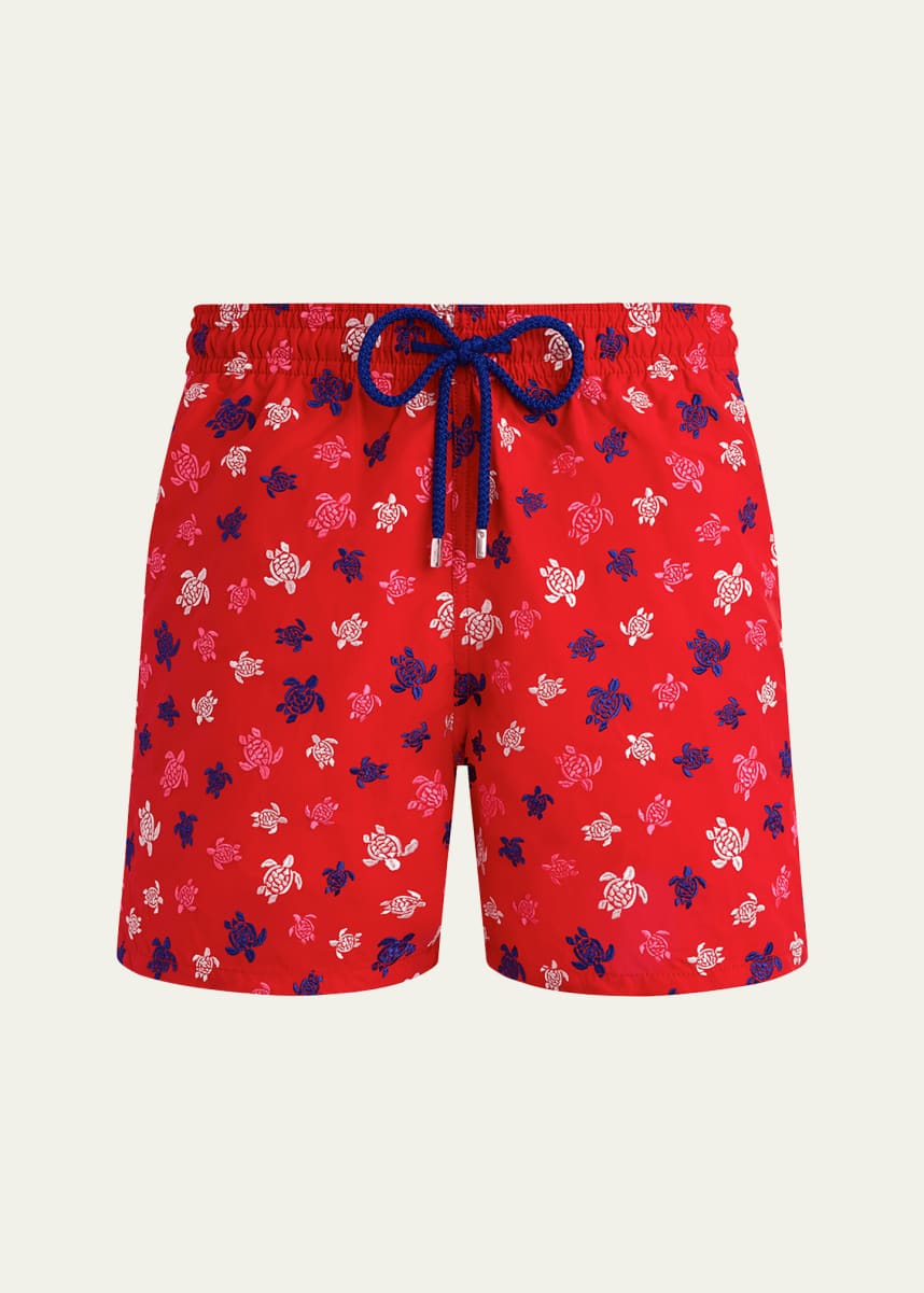 Vilebrequin Men's Embroidered Ronde des Tortues Swim Trunks