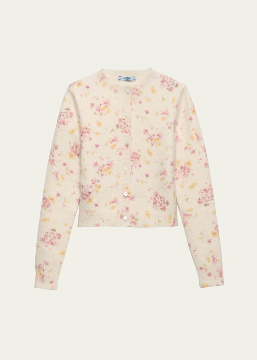 Prada Floral Crewneck Cardigan