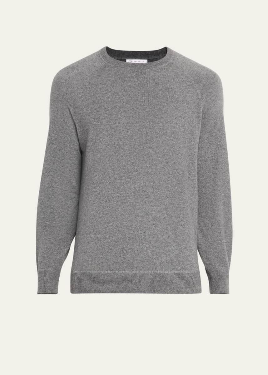 Brunello Cucinelli Men's Cashmere Raglan Crewneck Sweater