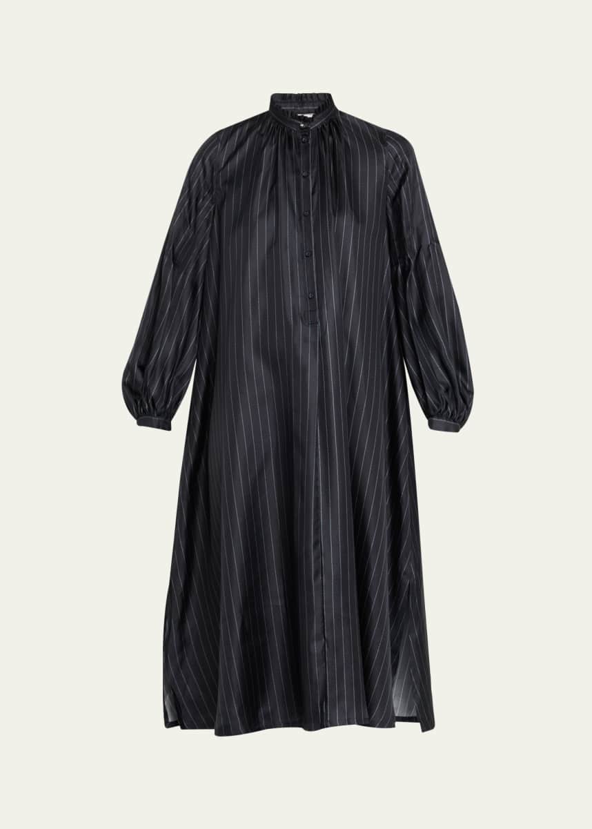 Max Mara Sabbia Pinstripe Silk Midi Dress