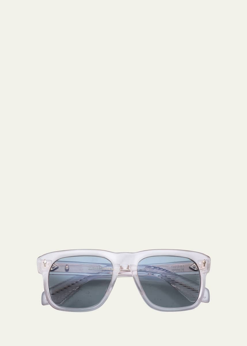 Jacques Marie Mage Men's Yves Clear Acetate Square Sunglasses