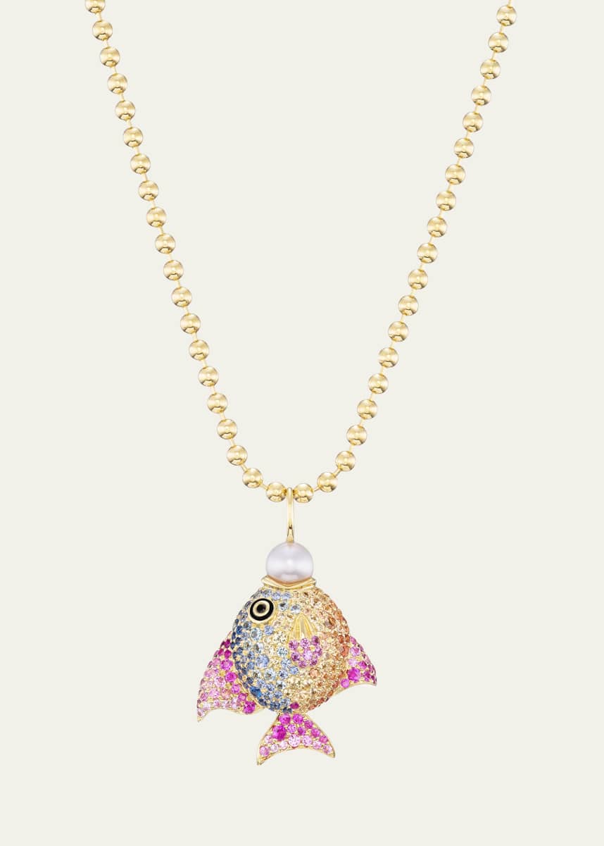 Emily P. Wheeler 18K Yellow Gold Rainbow Fish Necklace