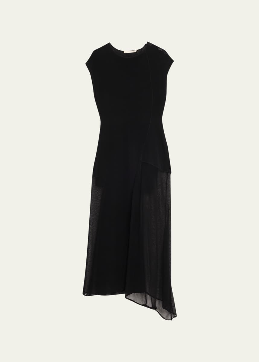 Jason Wu Collection Asymmetric Mesh Knit Midi Dress