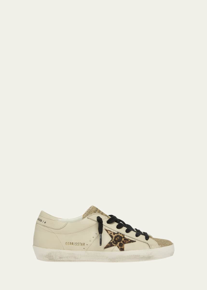 Golden Goose Superstar Leopard Glitter Low-Top Sneakers