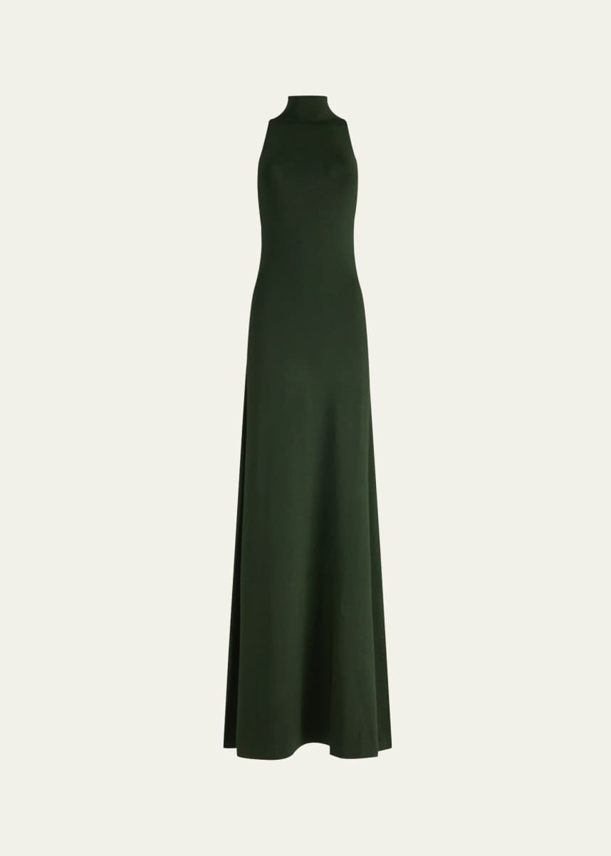 Altuzarra Neddie Turtleneck Metallic Knit Maxi Dress