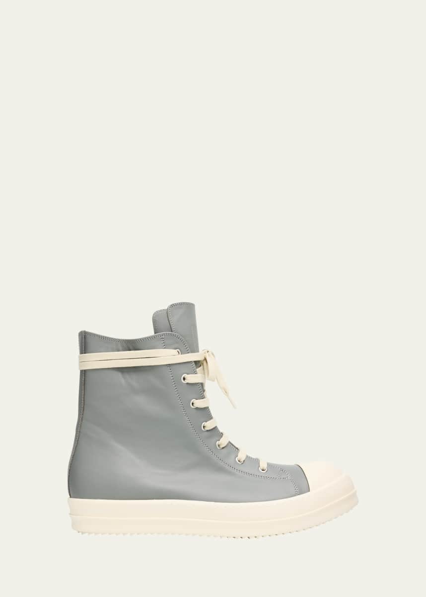 Rick Owens Men's Calf Leather Cap Toe High-Top Sneakers