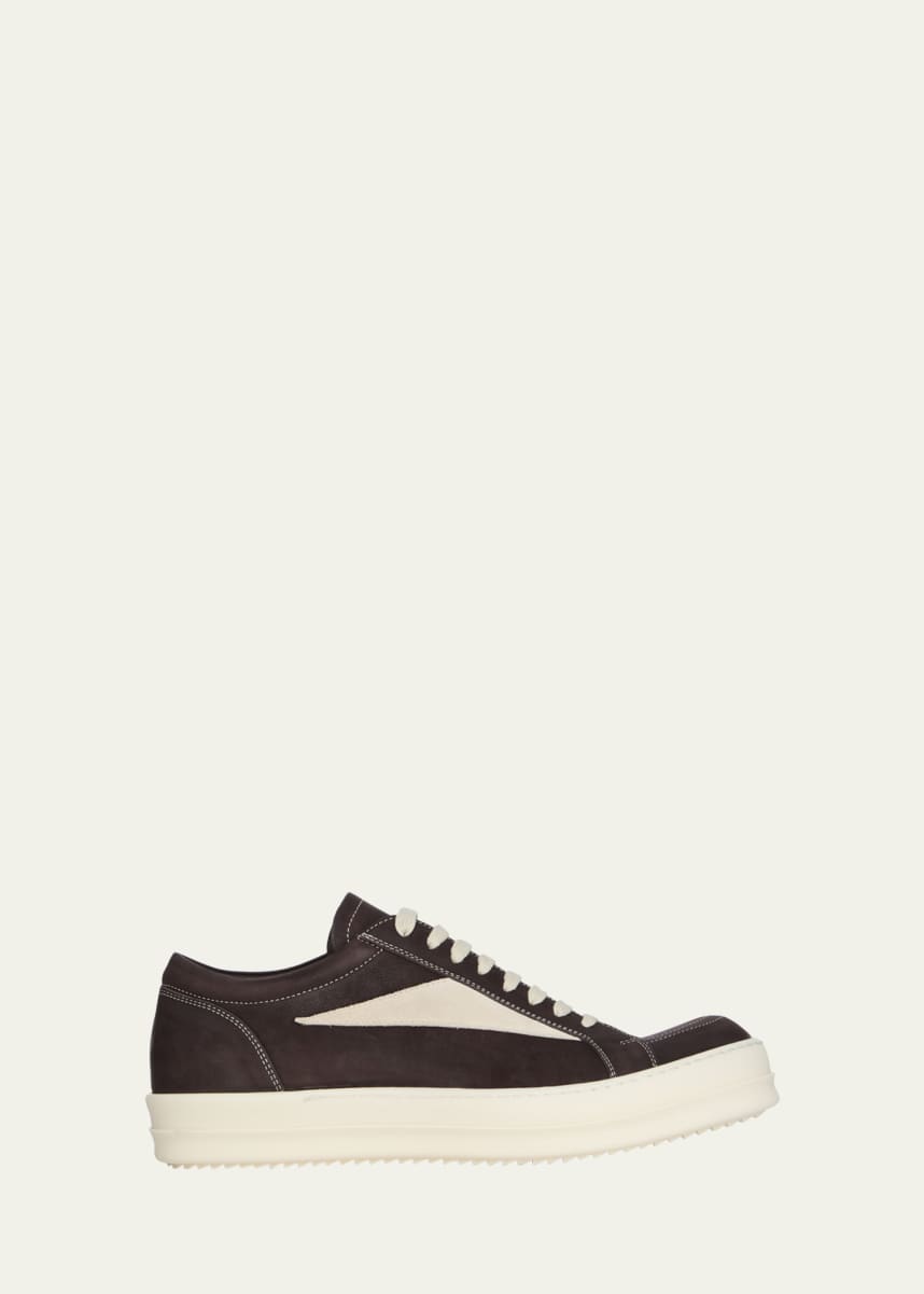 Rick Owens Men's Vintage Sneaks Nubuck and Suede Low-Top Sneakers