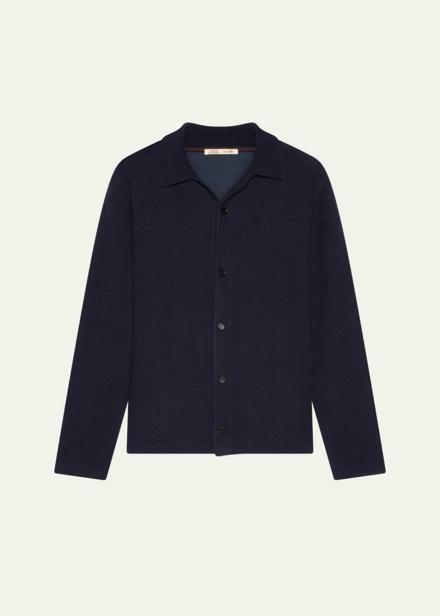 Baldassari Men's Herringbone Knit Overshirt