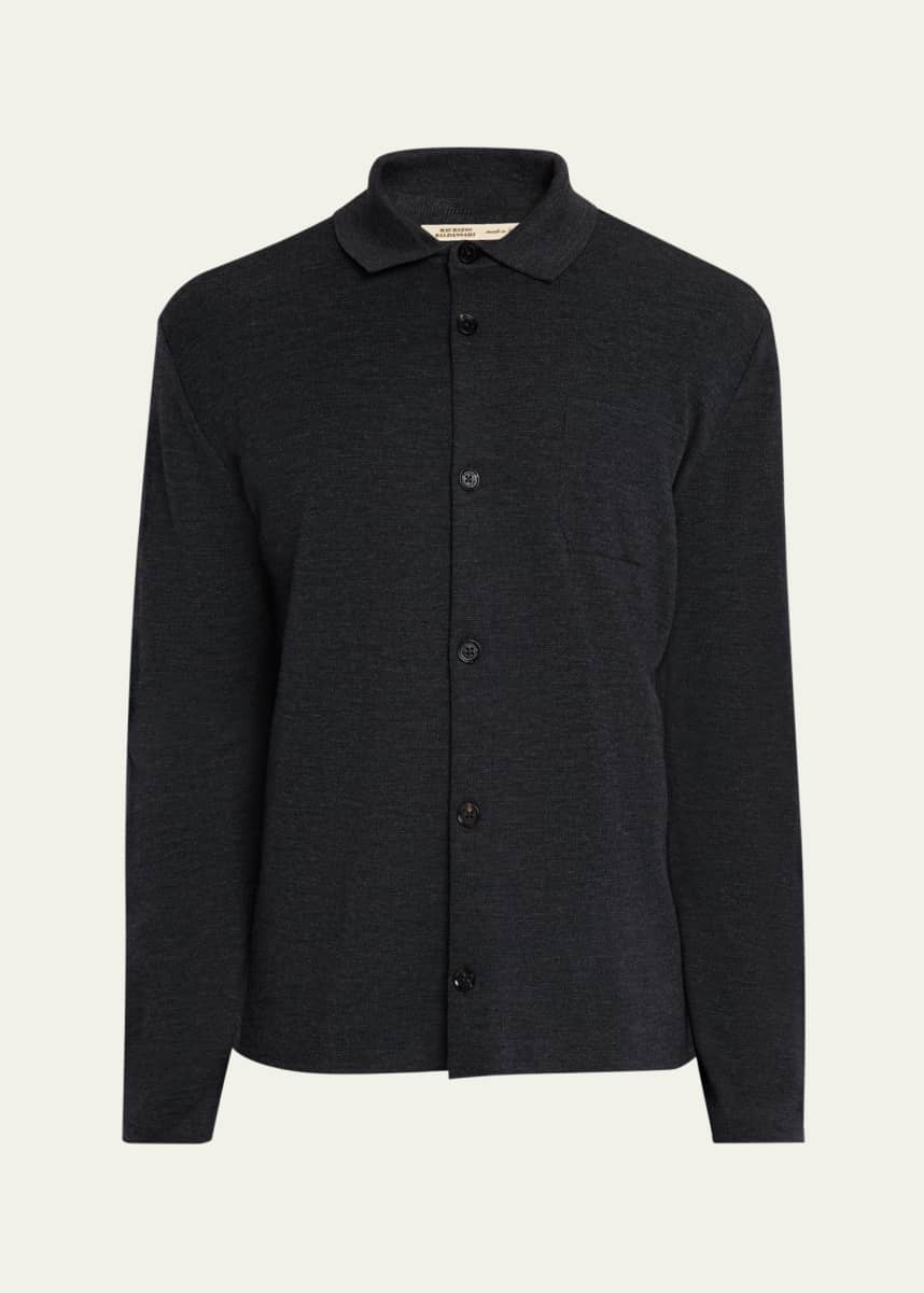 Baldassari Men's Heathered Wool Pocket Overshirt