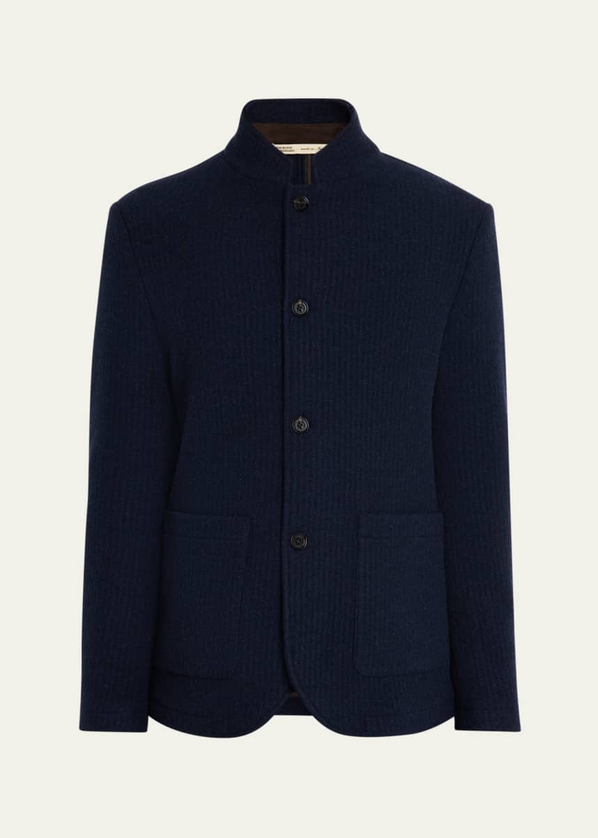 Baldassari Men's Cashmere Stand Collar Four-Button Jacket