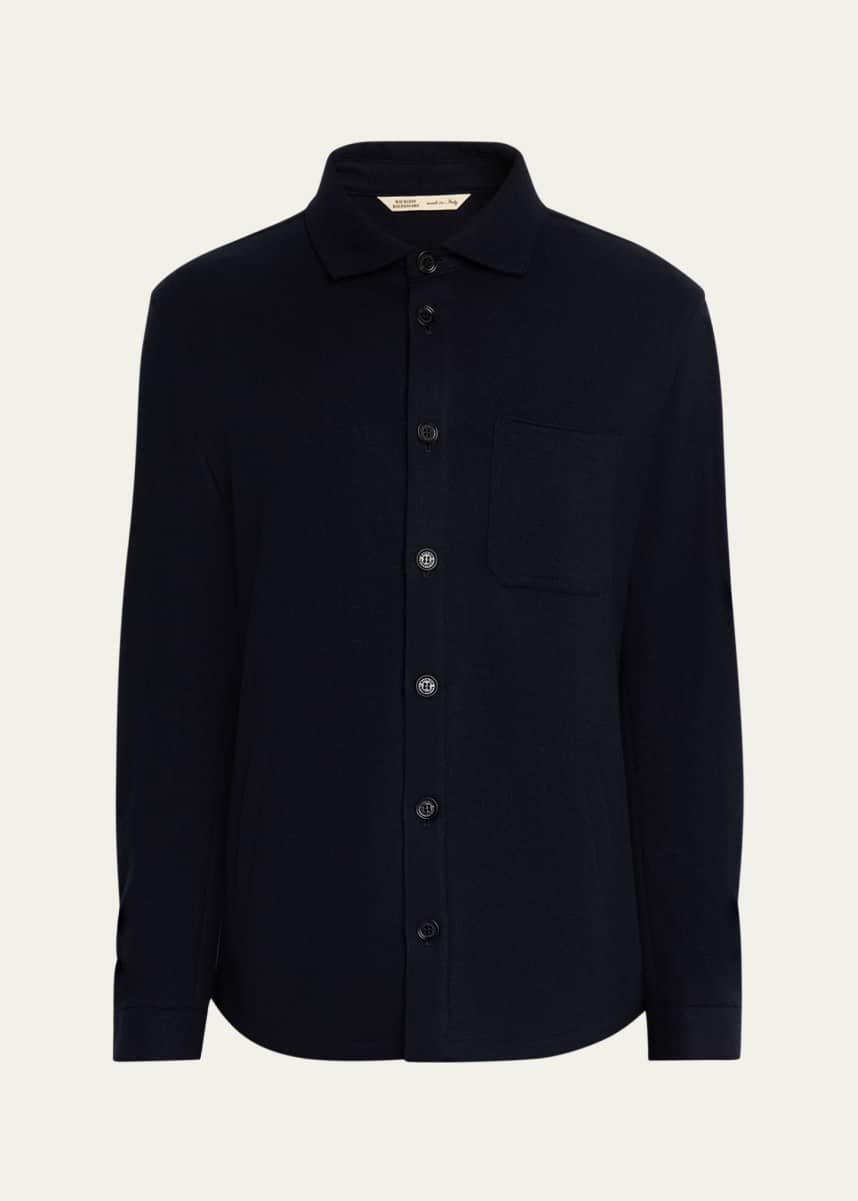 Baldassari Men's Solferino Cashmere Raw Edge Overshirt
