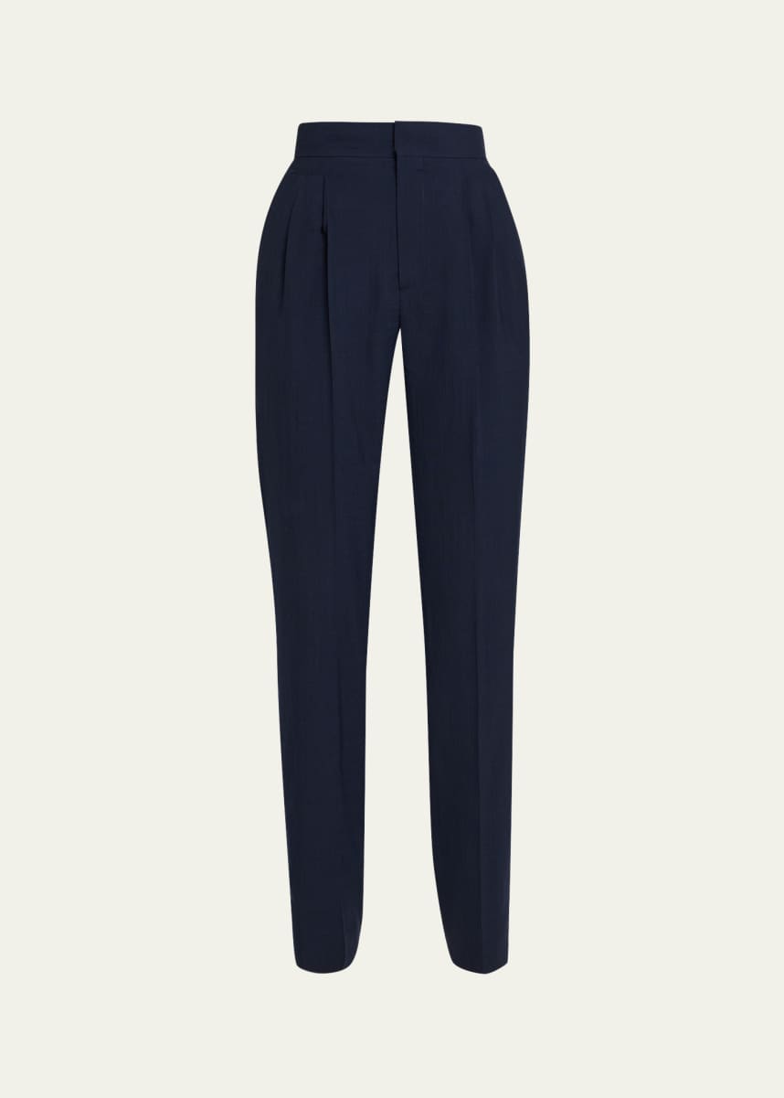 Loro Piana Sam Breeze Wool Straight-Leg Trousers