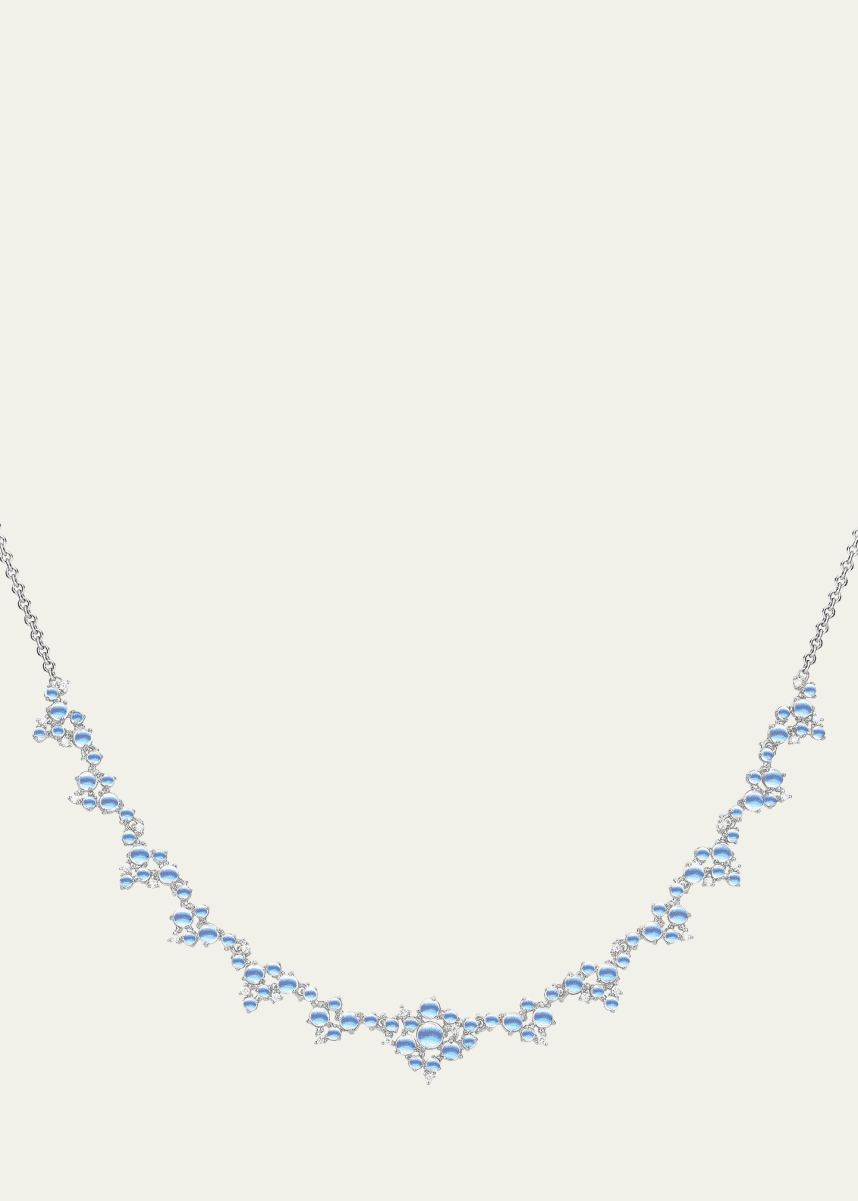 Paul Morelli 18K White Gold Partial Bubble Cluster Necklace with Diamonds
