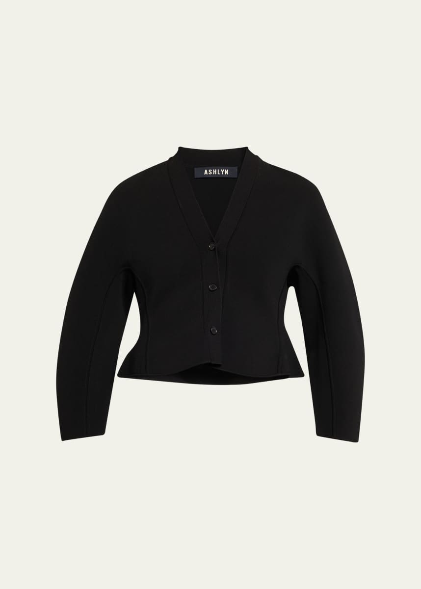 ASHLYN Henry Cropped Fine Knit Cardigan