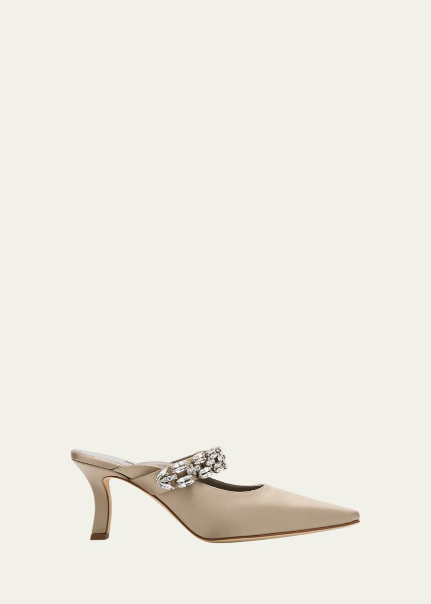 サンダル・ミュール Manolo Blahnik Two-tone leather and mesh Avespamu mules Manolo Blahnik Two-Tone Leather And Mesh Avespamu Mule – LOZURI®