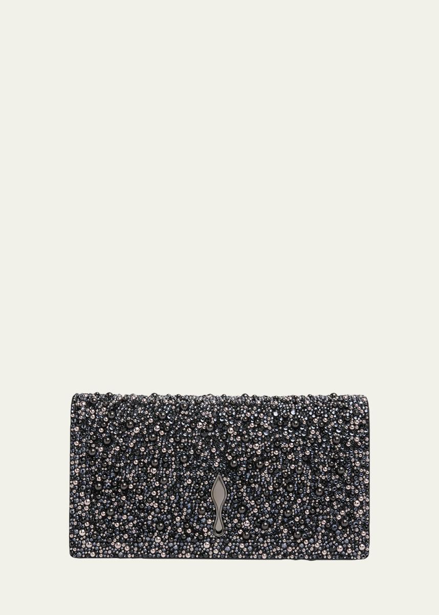 Bettina Bead-Encrusted Leather Clutch Bag