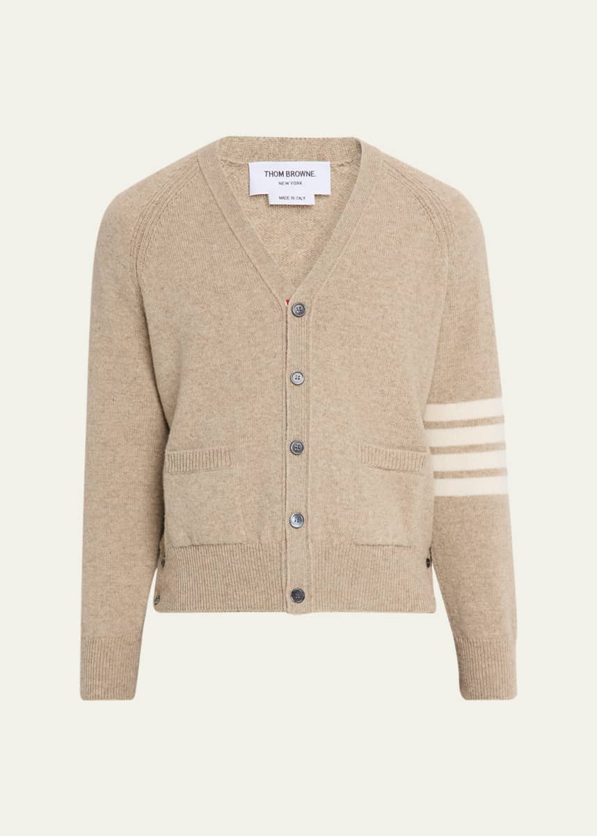 Thom Browne Men's 4-Bar Sleeve V-Neck Cardigan
