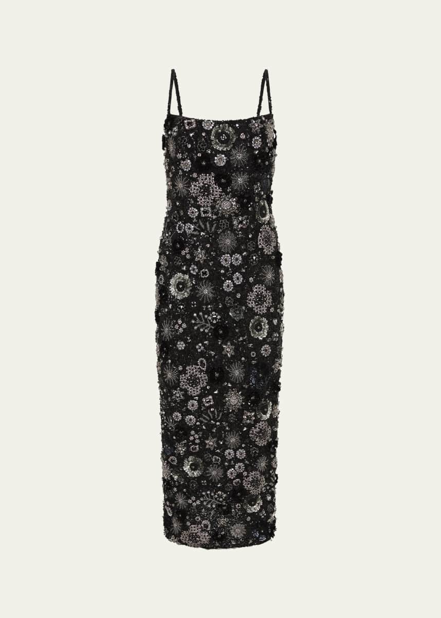 Rachel Gilbert Francesca Floral Embellished Ankle Gown