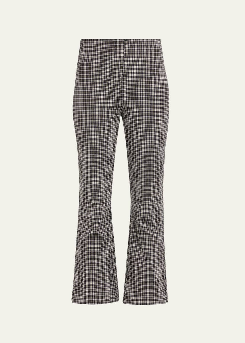 Theory Plaid High-Rise Kick-Flare Pants