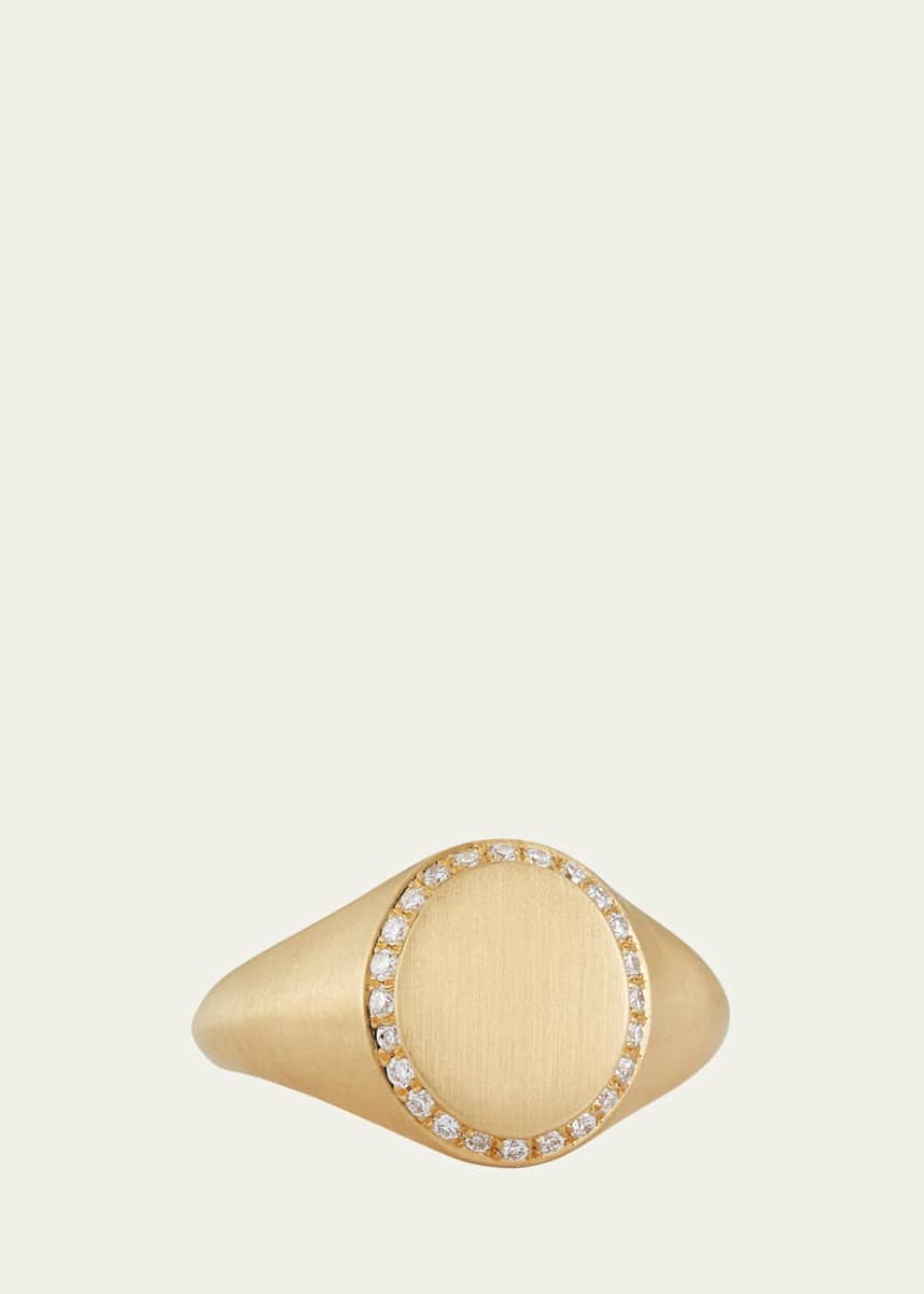 Jade Trau 18K Matte Gold Tatum Signet Ring
