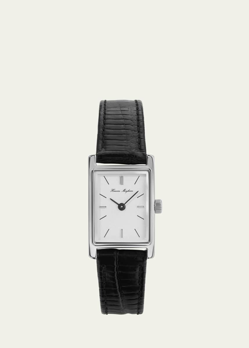 Heaven Mayhem Mini Icon Watch with Leather Strap, Silver