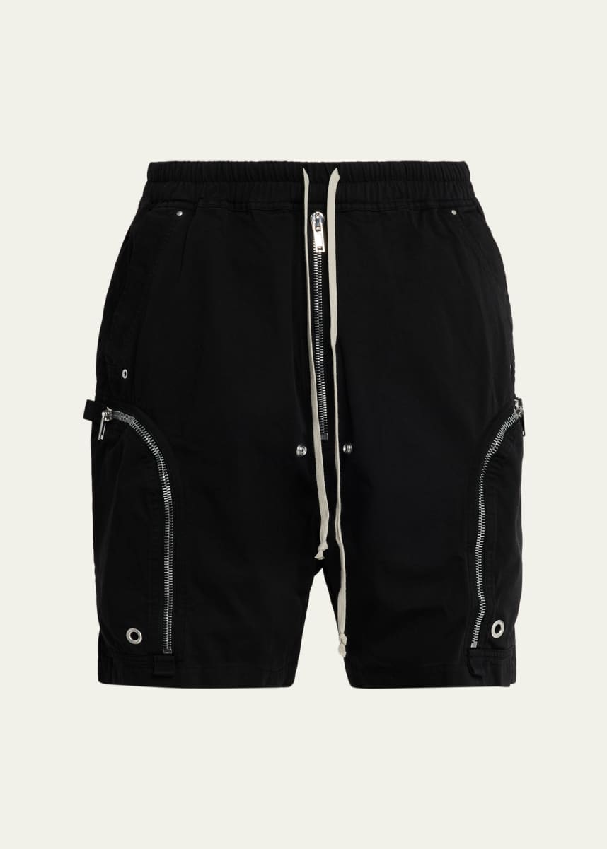 DRKSHDW RICK OWENS Men's Bauhaus Twill Drawstring Shorts