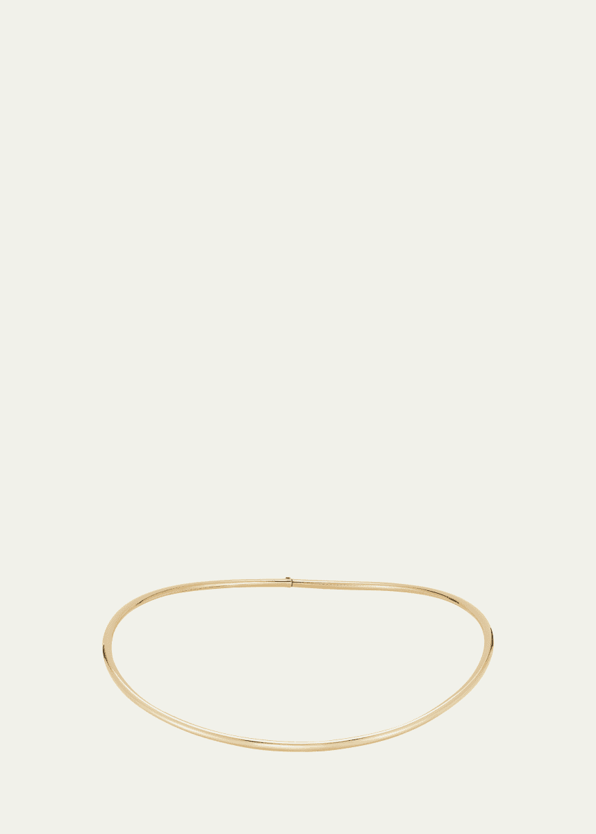 Jade Trau 18K Yellow Gold Plie High Polish Collar, 16"L