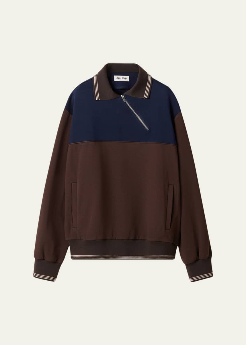 Miu Miu Oversized Two-Tone Knit Sweater