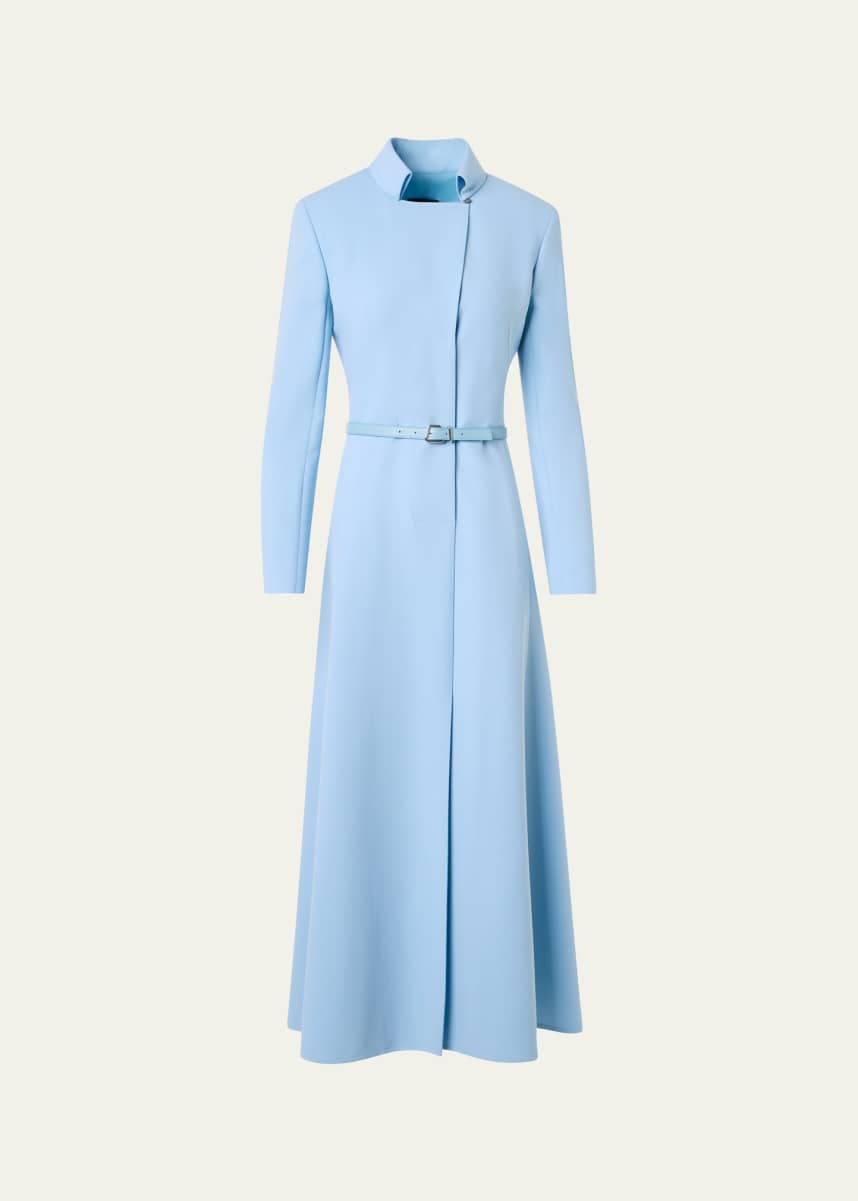 chinese dress ladies Tailored Belted Long Coat Dress – Montania Shop