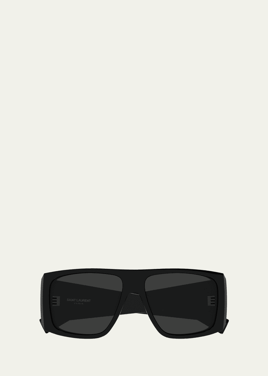 Saint Laurent 57mm Acetate Semi-Shield Sunglasses - Bergdorf Goodman