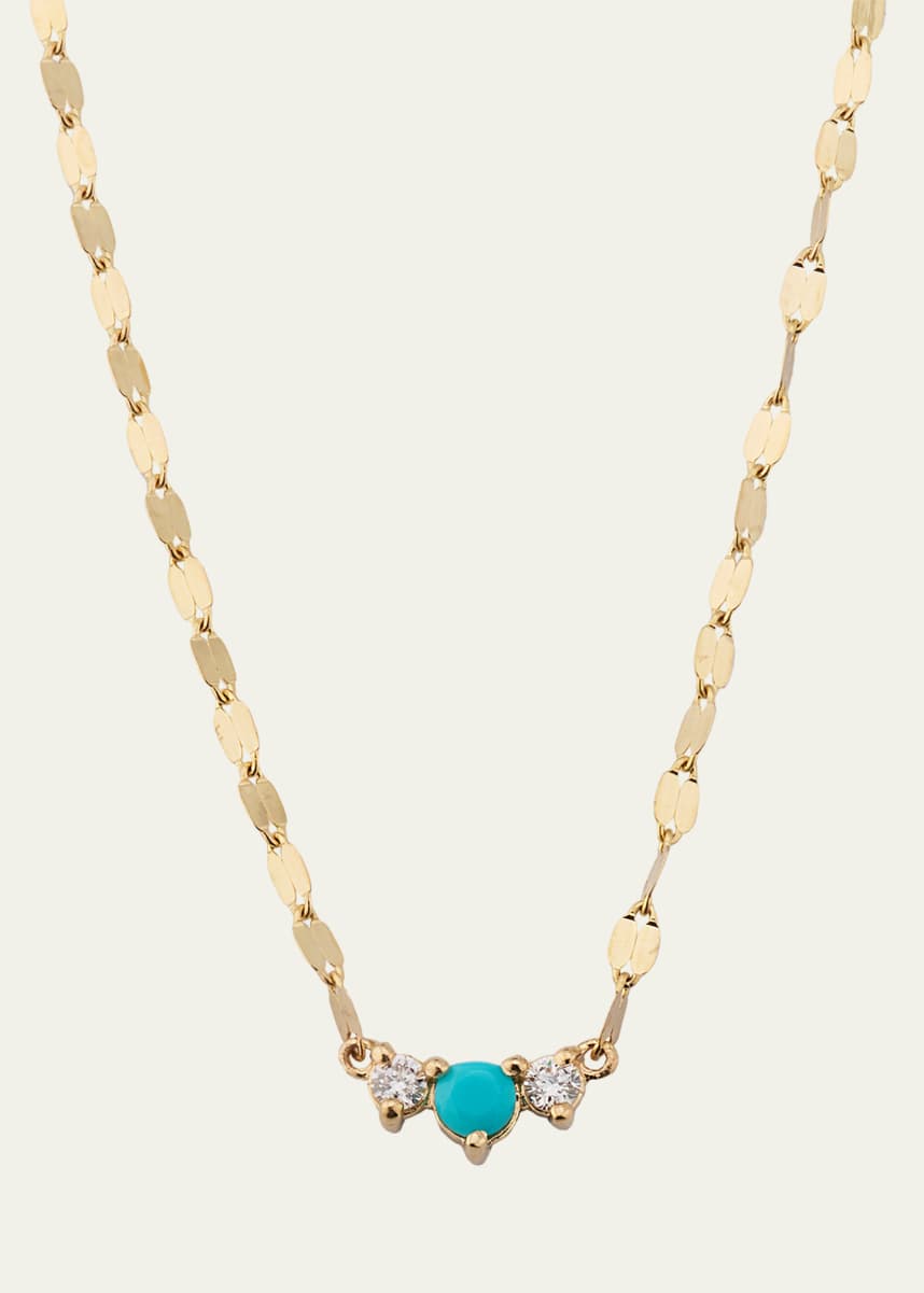 Lana Solo Turquoise & Diamond Charm Necklace