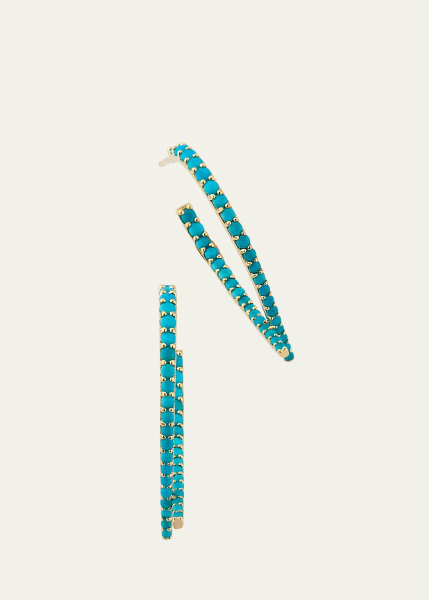 Lana Small Turquoise Front to Back Upside Down Hoop Earrings