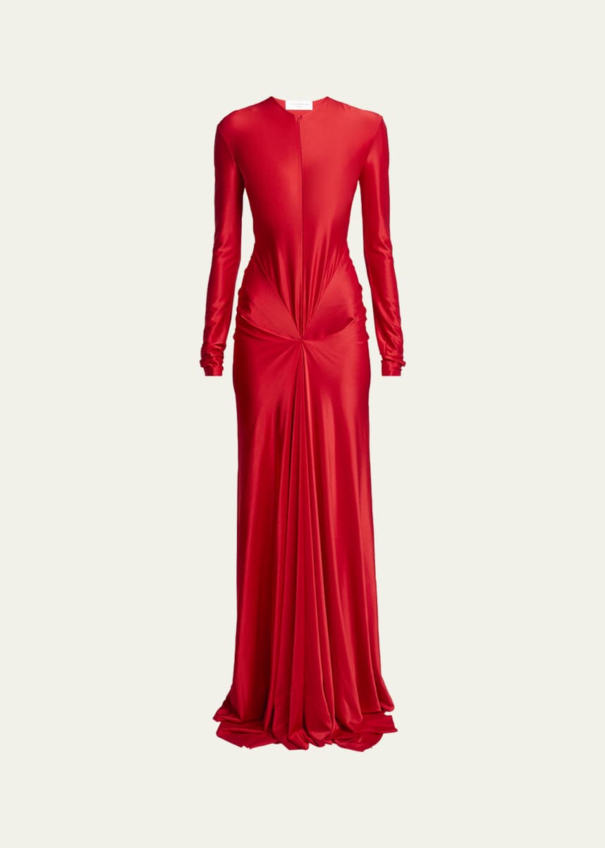 fitted lace wedding dress Red Satin Halter Neck Maxi Dress - All Dresses main image 0