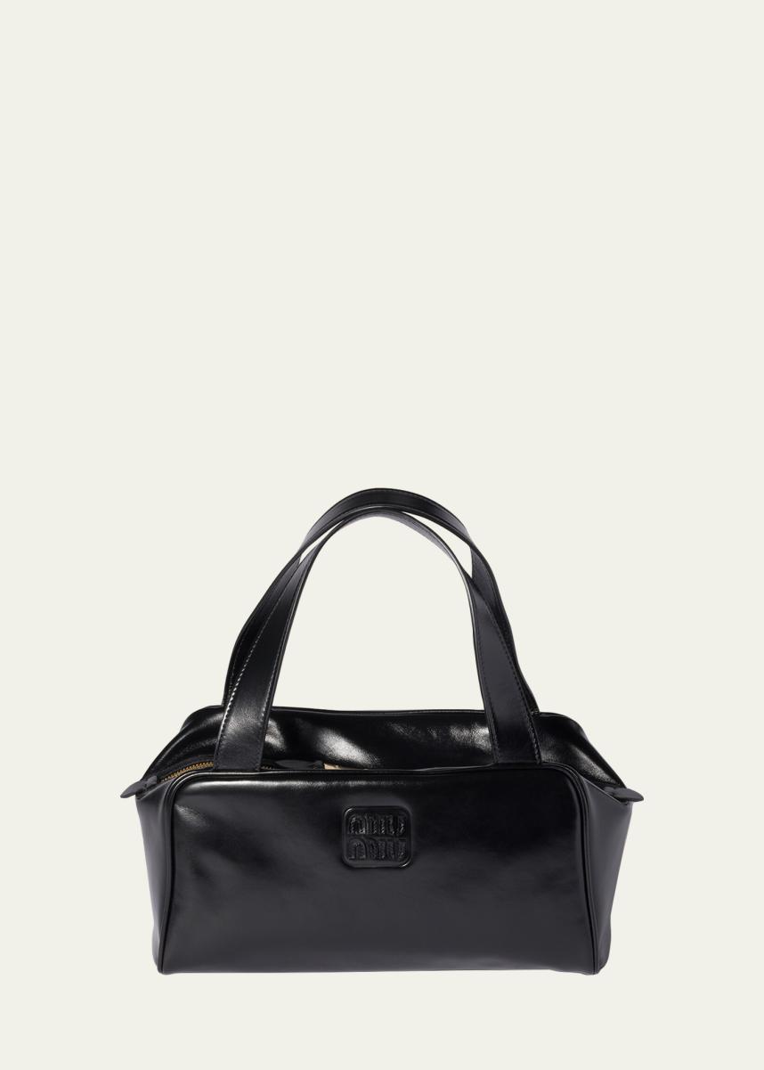 Bauletto Glossy Leather Top-Handle Bag
