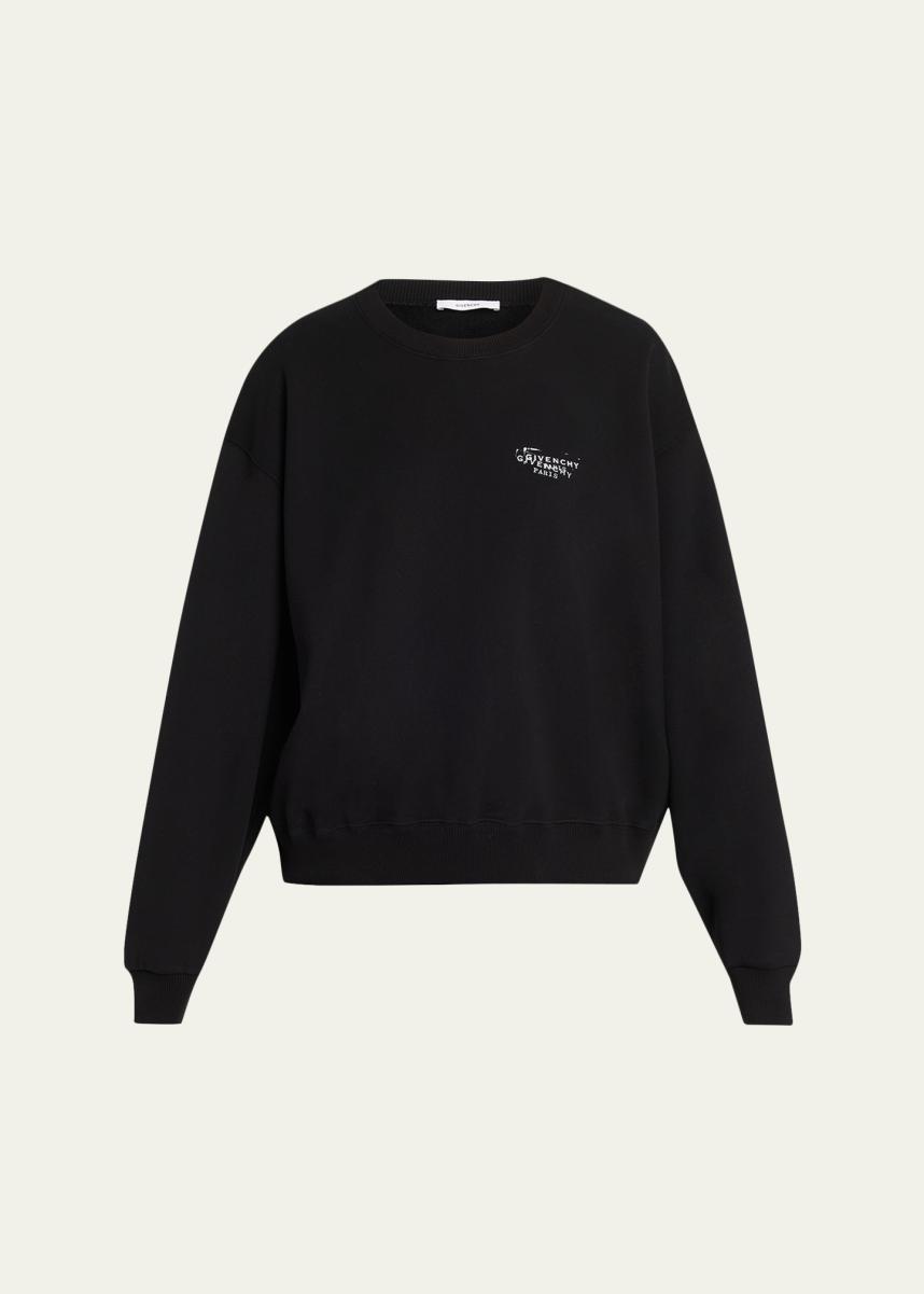 Givenchy Double Logo Stamp Crewneck Sweatshirt - Bergdorf Goodman