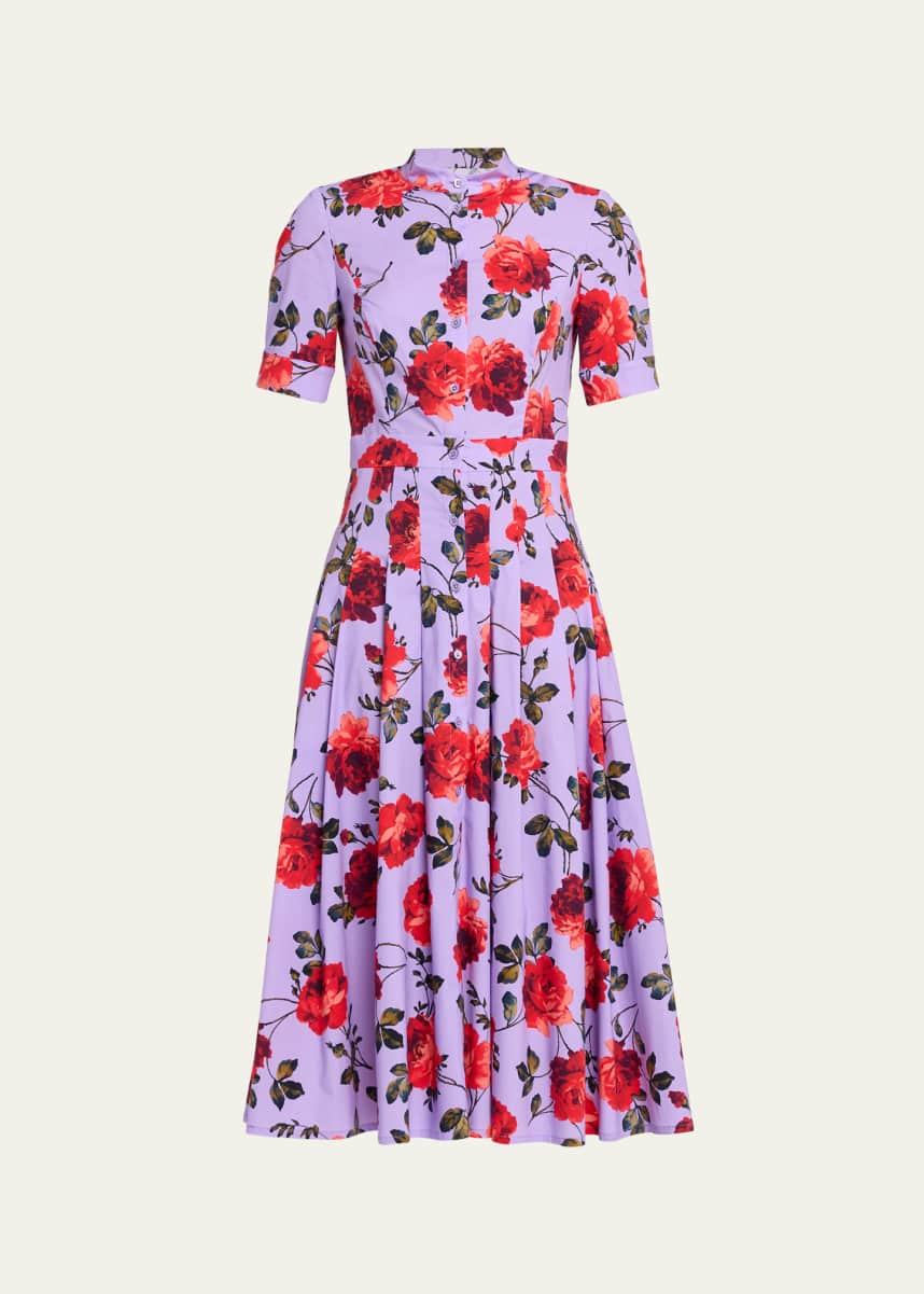 slim fit dress slacks Fall Floral Midi Dress – Birdie Js main image 0