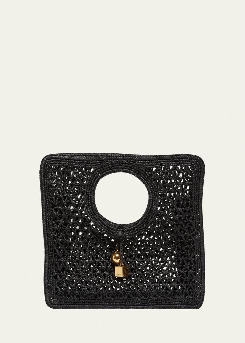 Le Petit Carre Raffia Top-Handle Bag