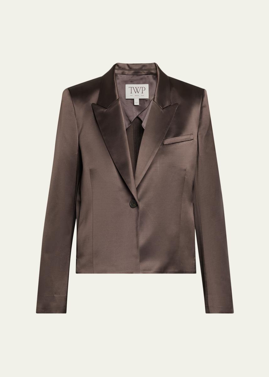 TWP Sawyer Satin Single-Breasted Blazer - Bergdorf Goodman