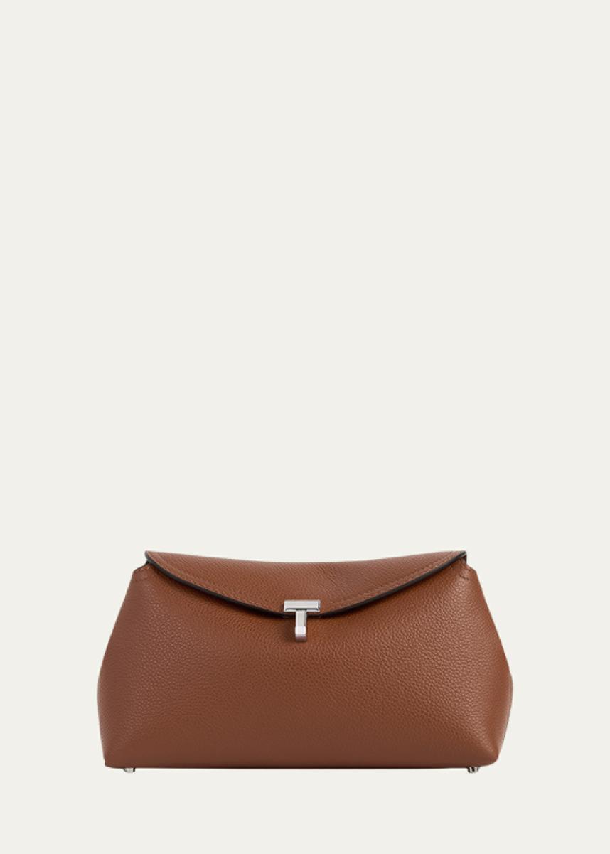 T-Lock Soft Textured Palmellato Leather Clutch
