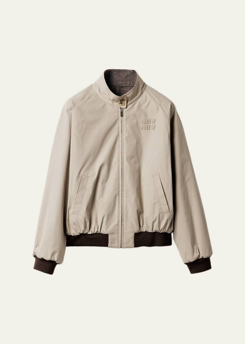 秋冬物★クリーニング済 希少miumiu メンズ千鳥格子2Bジャケット★48 Miu Miu Reversible Houndstooth Zip Jacket - Bergdorf Goodman